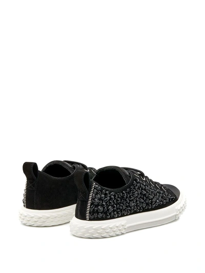 Shop Giuseppe Zanotti Low Top Embellished Sneakers In Black