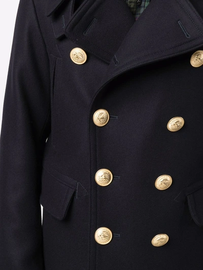 Shop Dsquared2 Gold-embossed Double-breasted Coat