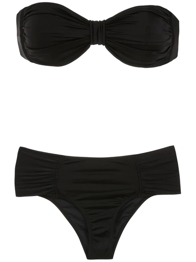 Shop Brigitte Strapless Bikini Set In Black