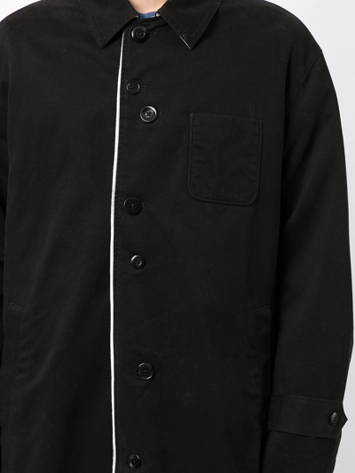Shop Undercoverism Contrasting-trim Detail Coat In Black
