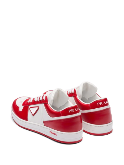 Shop Prada Triangle Logo-patch Low-top Sneakers In White