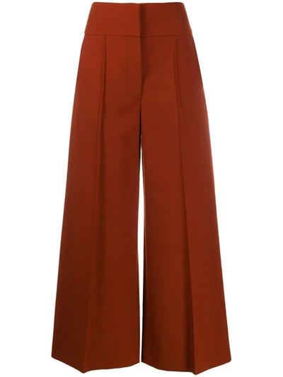Shop Stella Mccartney High-waisted Wide-leg Trousers In Red