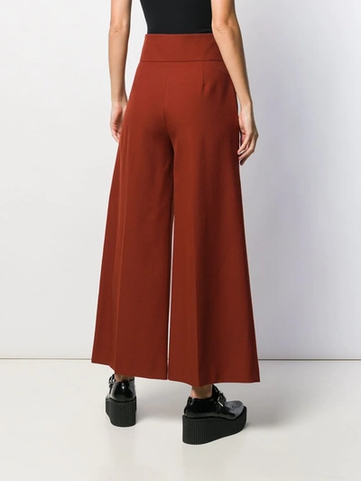 Shop Stella Mccartney High-waisted Wide-leg Trousers In Red