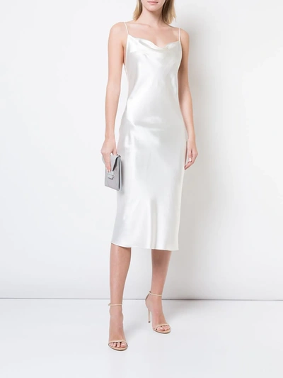 Shop Fleur Du Mal Cowl Neck Slip Dress In White