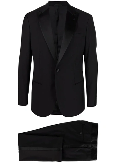 Shop Giorgio Armani Two-piece Silk Suit In Schwarz