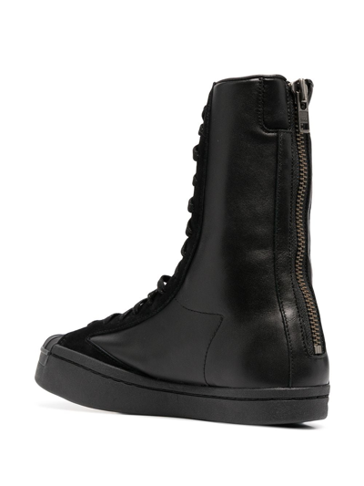 Yohji Yamamoto Signature-stitch High-top Sneakers In Black