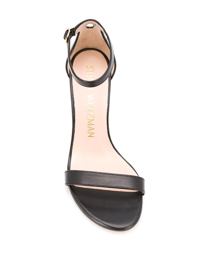 Shop Stuart Weitzman Nearlynude Block-heel Sandals In Black