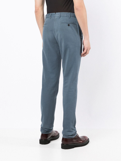 Shop Pt01 Slim-cut Trousers In Blue