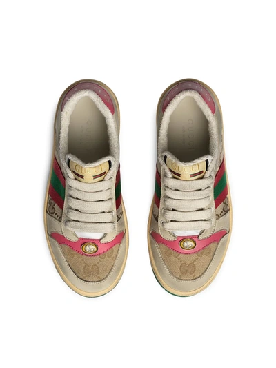 Shop Gucci Screener Low-top Sneakers In Neutrals
