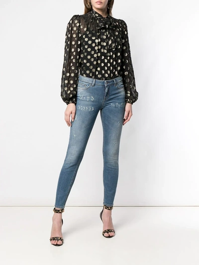 Shop Dolce & Gabbana Faded Skinny Jeans In Blue