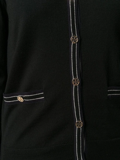 Shop Tory Burch Long Sleeve Cardigan In Black