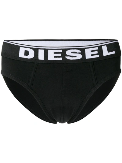 Shop Diesel Logo Briefs In Black