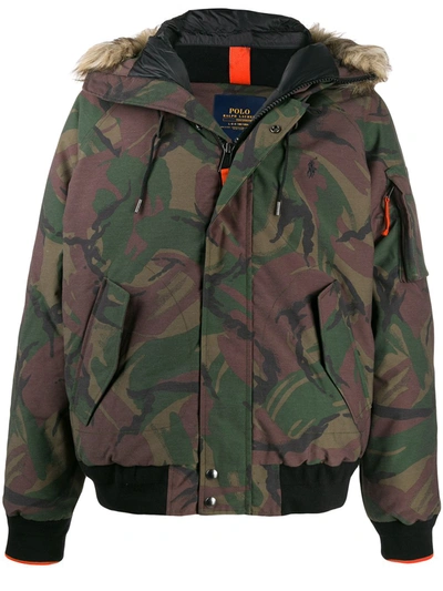 Shop Polo Ralph Lauren Feather Down Hooded Parka In Green