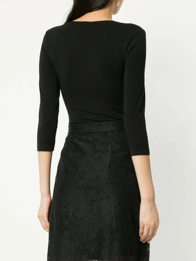 Shop Wolford Cropped Sleeve Body In Black