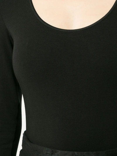 Wolford Cropped Sleeve Body In Black