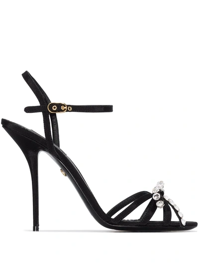 Shop Dolce & Gabbana Crystal-embellished 105mm Sandals In Black