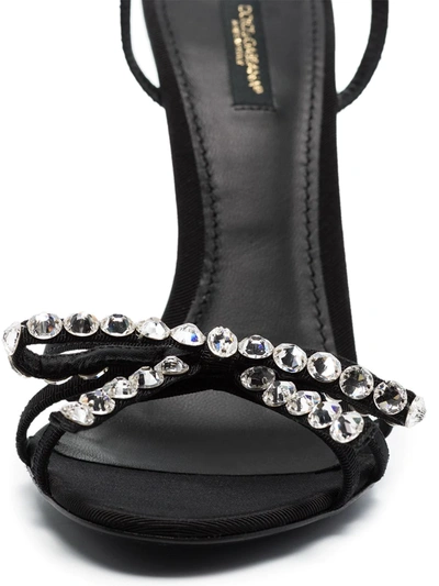 Shop Dolce & Gabbana Crystal-embellished 105mm Sandals In Black
