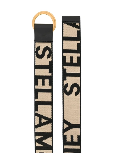 Shop Stella Mccartney Woven Logo Belt In Brown