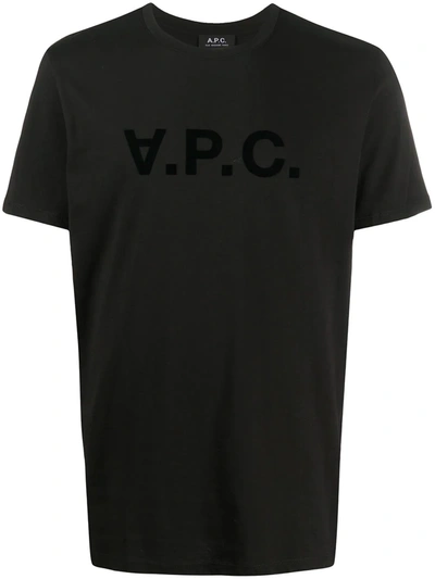 Shop A.p.c. Logo Print T-shirt In Black