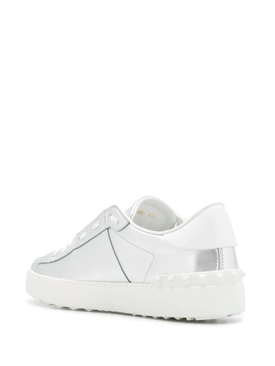 Shop Valentino Rockstud Sneakers In Silver