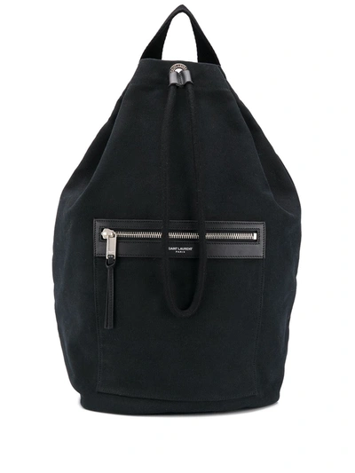 Shop Saint Laurent Bucket Style Backpack In Black