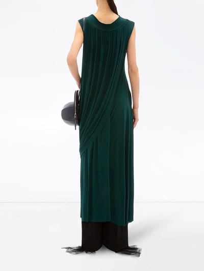 Shop Jw Anderson Crystal Brooches Draped Top In Green