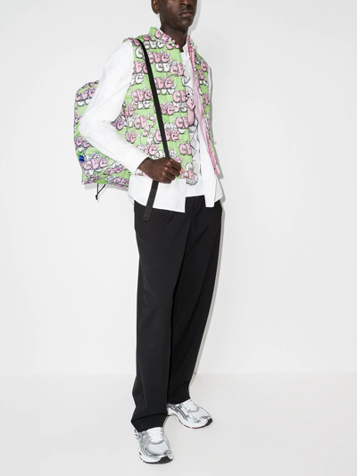 Comme Des Garçons Shirt X Kaws Graphic-print Reversible Gilet In Green