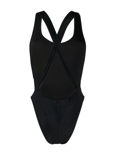 Shop Philipp Plein Crystal Embellished Swimsuit In Black