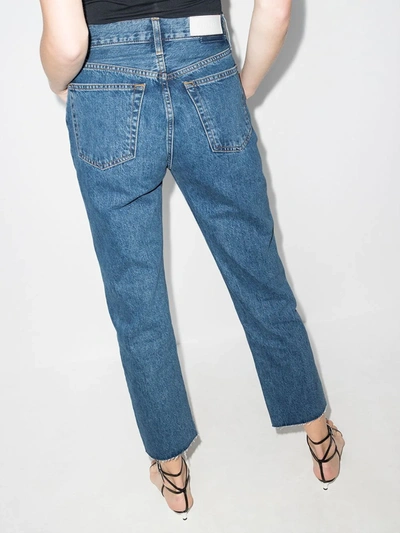 Shop Re/done Stove Pipe High-rise Jeans In Blue