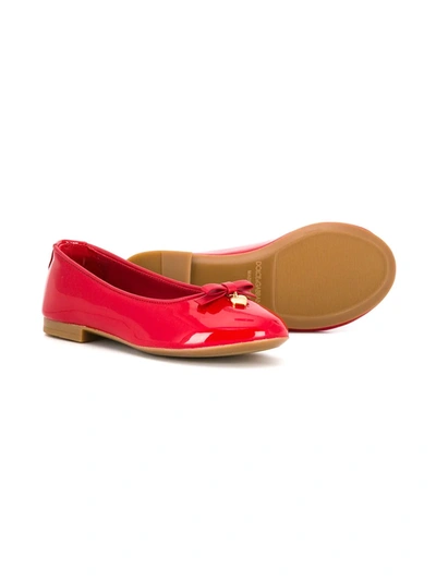 Shop Dolce & Gabbana Logo-charm Ballerina Shoes In Red