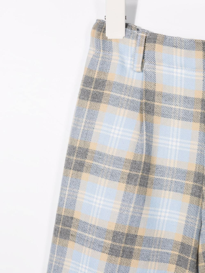 Shop Siola Virgin Wool Check Shorts In 灰色