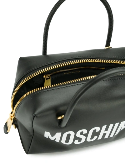 Shop Moschino Small Logo Print Crossbody Bag In Black