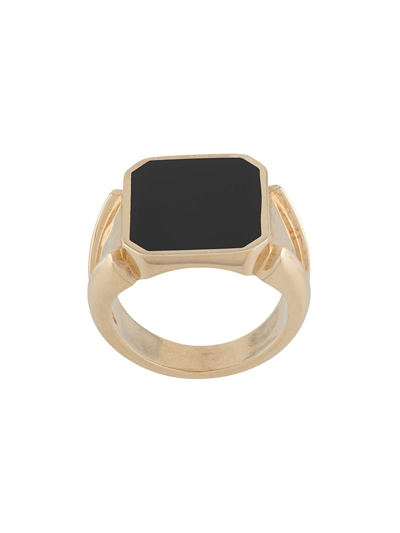 Shop Bottega Veneta Geometric Seal Ring In Gold