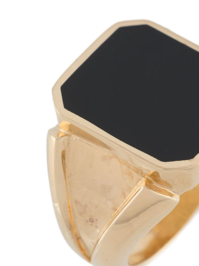 Shop Bottega Veneta Geometric Seal Ring In Gold