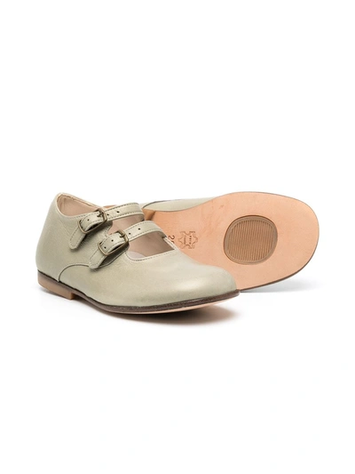 Shop Pèpè Double Buckle-strap Ballerinas In Green