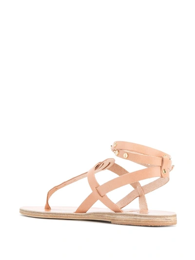 Ancient Greek Sandals Studded T-bar Sandals In Neutrals
