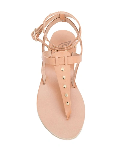 Ancient Greek Sandals Studded T-bar Sandals In Neutrals