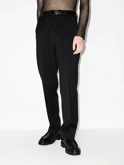Our Legacy High-waisted Wool Chino Trousers With Straight Fit In Black