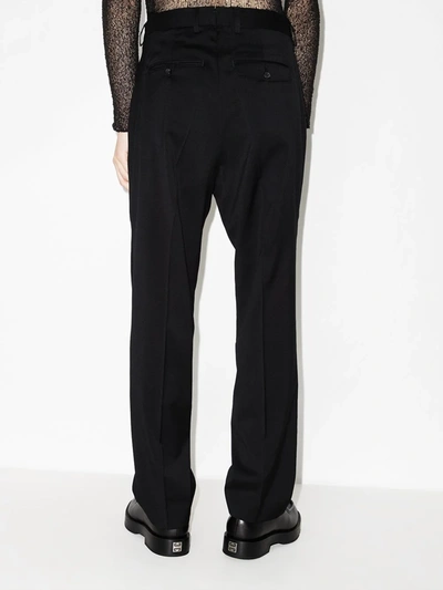 Our Legacy High-waisted Wool Chino Trousers With Straight Fit In Black