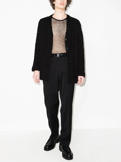 Our Legacy High-waisted Wool Chino Trousers With Straight Fit In Black