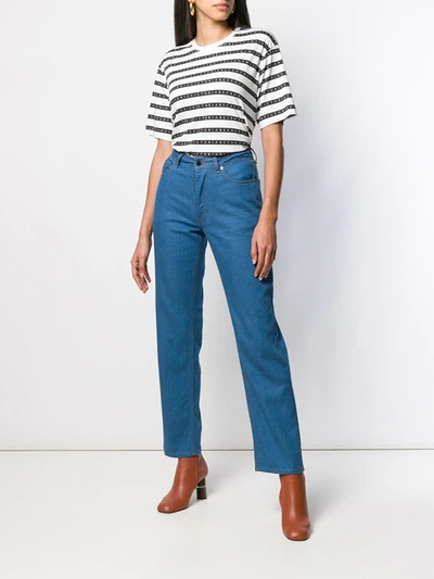 Shop Victoria Victoria Beckham Arizona Cropped Jeans In Blue