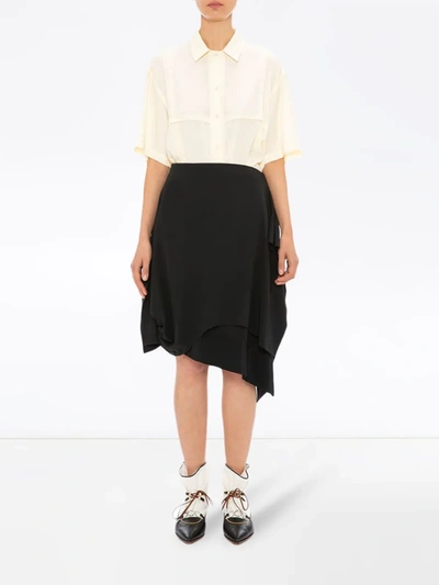 Jw Anderson Asymmetric Skirt With Gathered Cuff In Black