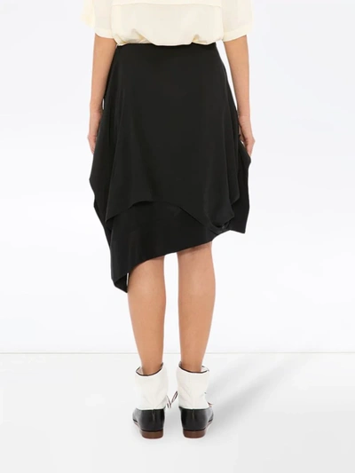 Jw Anderson Asymmetric Skirt With Gathered Cuff In Black