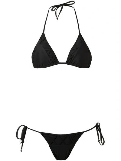 Shop Amir Slama Triangle Bikini Set In Black