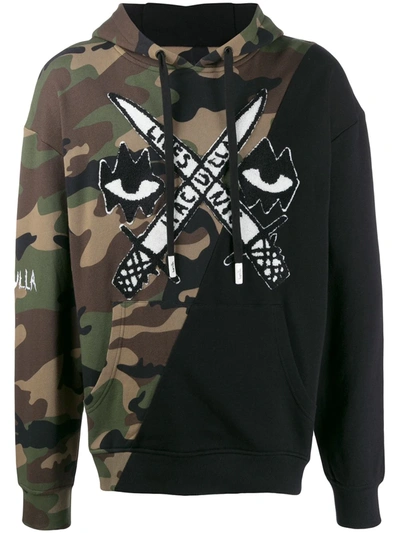 Shop Haculla Printed Cotton Hoodie In Black