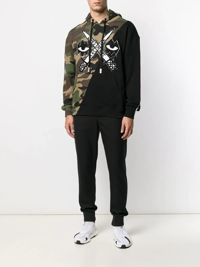 Shop Haculla Printed Cotton Hoodie In Black