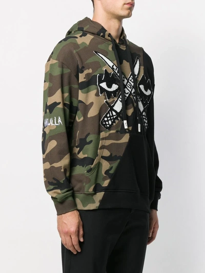 Shop Haculla Printed Cotton Hoodie In Black