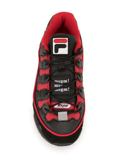 Shop Msgm X Fila Silva Sneakers In Black