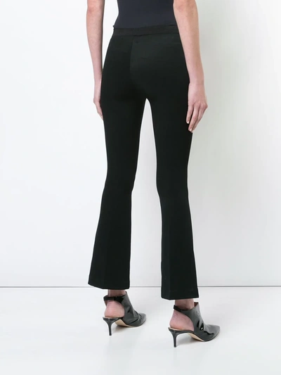 Shop Helmut Lang Cropped Flare Rib Trousers In Black