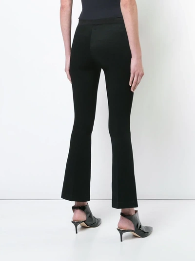 Helmut Lang Cropped Stretch-jersey Flared Pants In Black